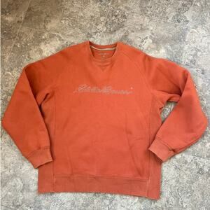 Eddie Bauer heavy weight orange crewneck sweatshirt.  Men's sizer M